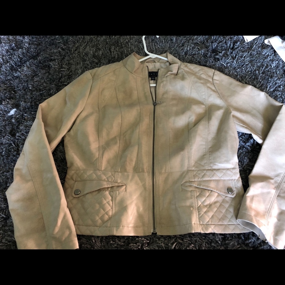 Tan leather jacket NWOT